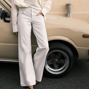 Zara Off-White Wide-Leg Trousers